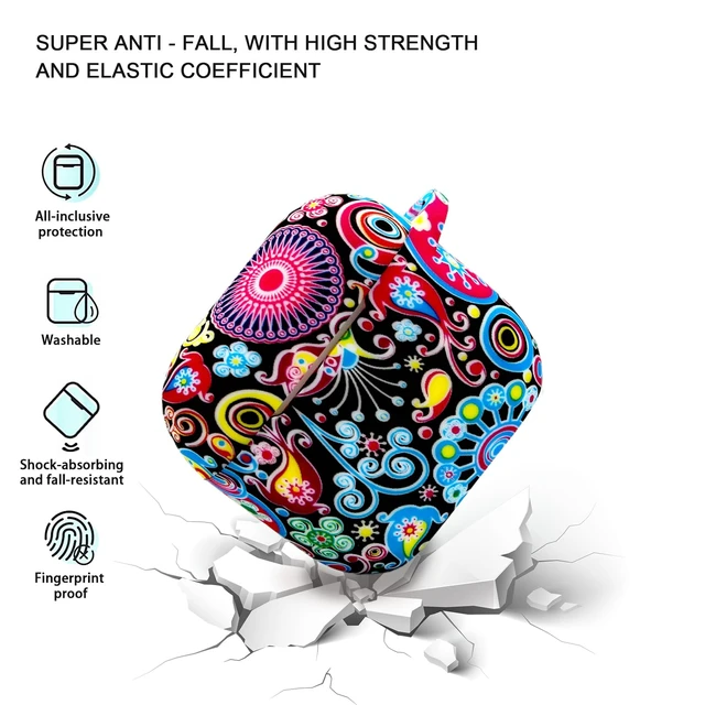 Alt view image 2 of 7 - Case Compatible with AirPods 4/5 Case,Soft Silicone Cover with Bracelet Lanyard and Keychain, Cute Wireless Charging Protective Case for Apple AirPods 4th,5th for Women and Men (Jellyfish)