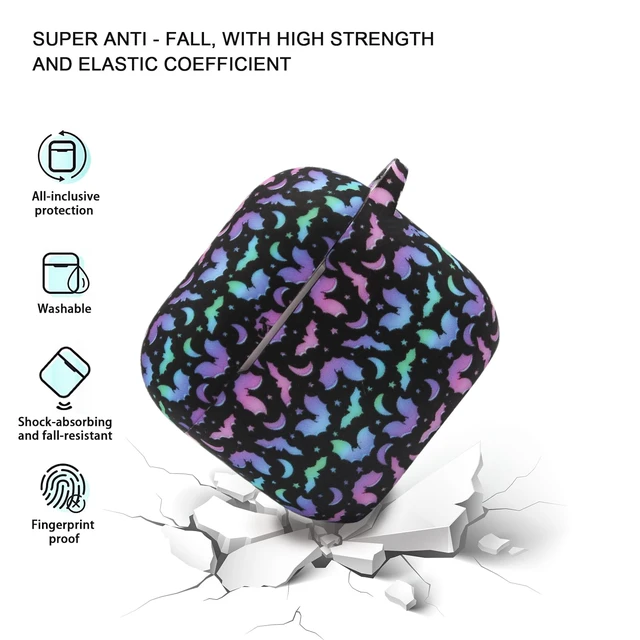 Alt view image 2 of 7 - Case Compatible with AirPods 4/5 Case,Soft Silicone Cover with Bracelet Lanyard and Keychain, Cute Wireless Charging Protective Case for Apple AirPods 4th,5th for Women and Men (Colourful)
