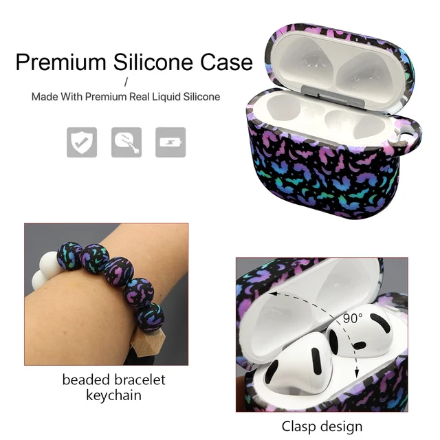 Alt view image 3 of 7 - Case Compatible with AirPods 4/5 Case,Soft Silicone Cover with Bracelet Lanyard and Keychain, Cute Wireless Charging Protective Case for Apple AirPods 4th,5th for Women and Men (Colourful)