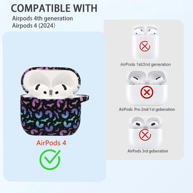 Alt view image 4 of 7 - Case Compatible with AirPods 4/5 Case,Soft Silicone Cover with Bracelet Lanyard and Keychain, Cute Wireless Charging Protective Case for Apple AirPods 4th,5th for Women and Men (Colourful)