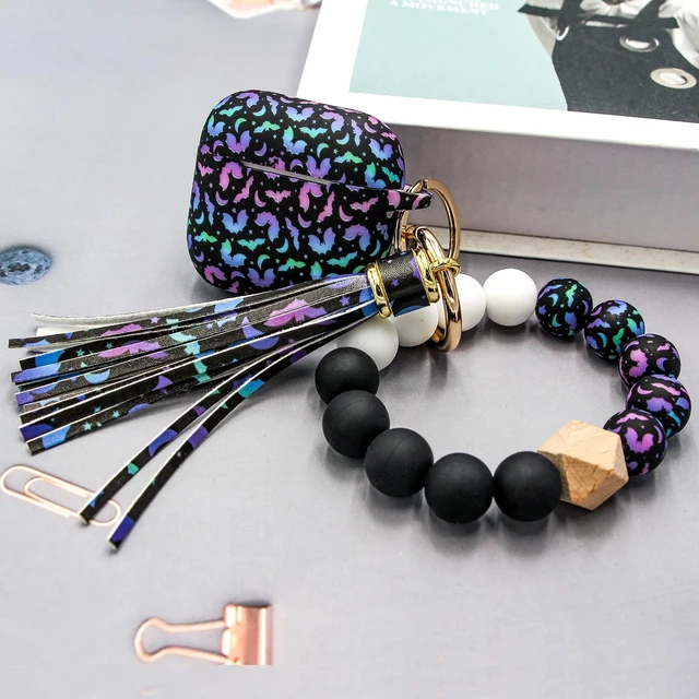Alt view image 5 of 7 - Case Compatible with AirPods 4/5 Case,Soft Silicone Cover with Bracelet Lanyard and Keychain, Cute Wireless Charging Protective Case for Apple AirPods 4th,5th for Women and Men (Colourful)