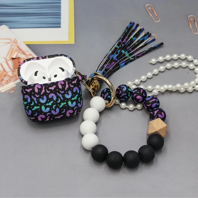 Alt view image 6 of 7 - Case Compatible with AirPods 4/5 Case,Soft Silicone Cover with Bracelet Lanyard and Keychain, Cute Wireless Charging Protective Case for Apple AirPods 4th,5th for Women and Men (Colourful)