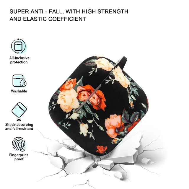 Alt view image 2 of 7 - Case Compatible with AirPods 4/5 Case,Soft Silicone Cover with Bracelet Lanyard and Keychain, Cute Wireless Charging Protective Case for Apple AirPods 4th,5th(Vintage Rose)