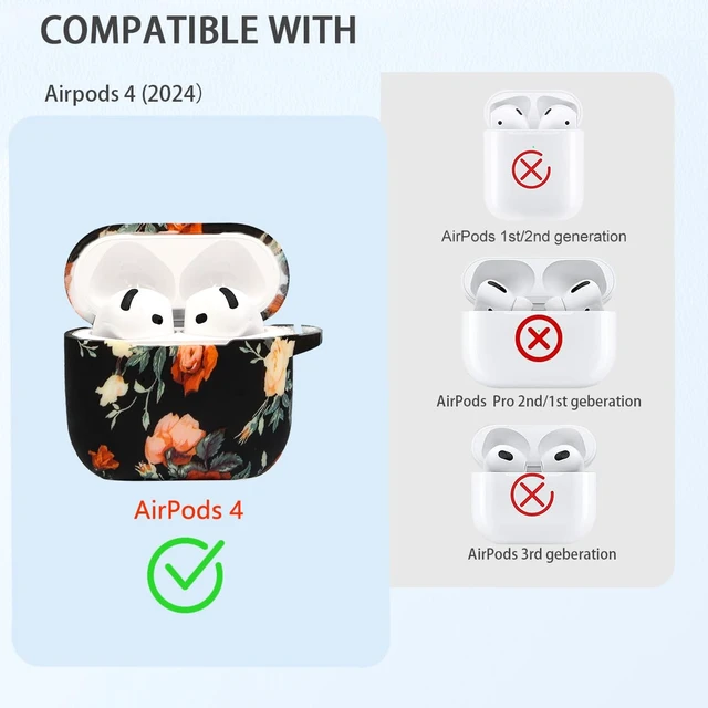 Alt view image 4 of 7 - Case Compatible with AirPods 4/5 Case,Soft Silicone Cover with Bracelet Lanyard and Keychain, Cute Wireless Charging Protective Case for Apple AirPods 4th,5th(Vintage Rose)