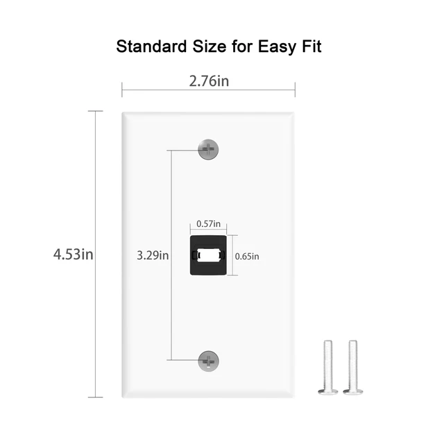 Alt view image 3 of 7 - MPO Fiber Keystone Wall Plate, Single Gang 1-Port Panel, 2-Pack Designed for MPO Fiber Cable Installation, Enables Clean In-Wall Routing for Detachable Fiber Systems