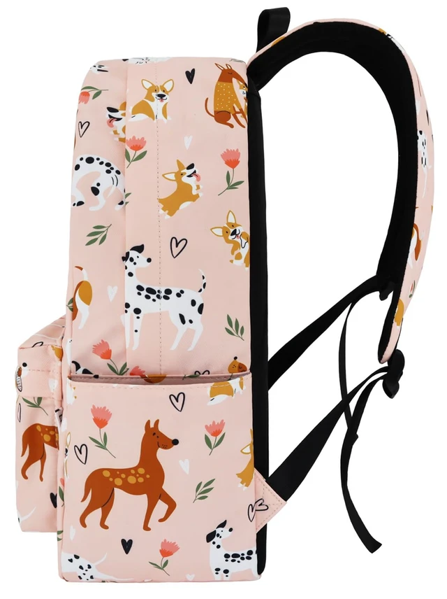 Alt view image 3 of 7 - Backpack for Girls Teens Kids Middle Elementary High School College Backpacks Cute Dog Flower Student Bookbags Travel Waterproof Book Bag Laptop Back Pack, Large, Dogs
