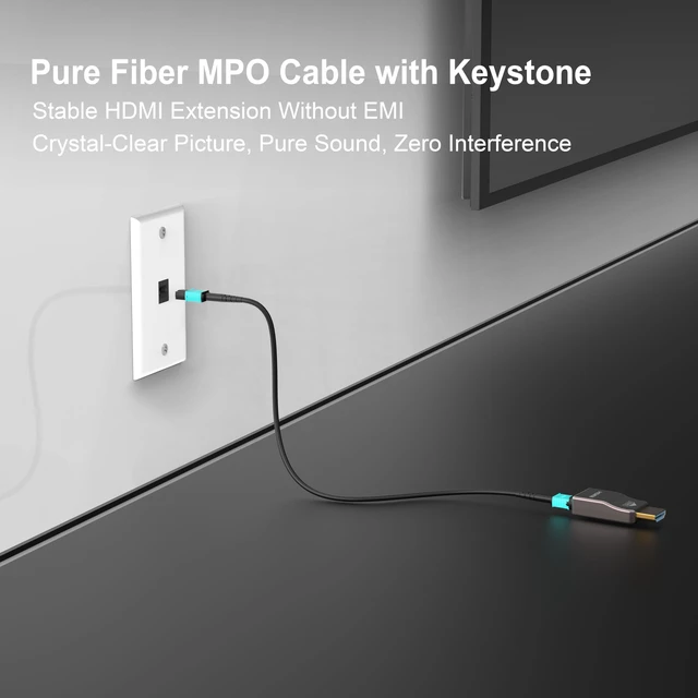 Alt view image 7 of 7 - MPO Fiber Keystone Wall Plate, Single Gang 1-Port Panel, 2-Pack Designed for MPO Fiber Cable Installation, Enables Clean In-Wall Routing for Detachable Fiber Systems