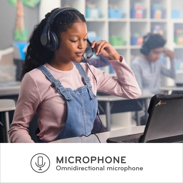 Alt view image 3 of 6 - TWT Audio Ergo TW220 Premium Over-Ear Headset - USB-A Connection 2nd Gen Built in Noise Reducing Microphone, For Classrooms, School, Students, & Teachers, Universal Device Compatibility