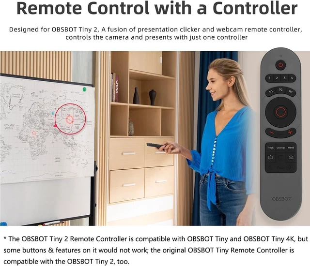 Alt view image 4 of 6 - Tiny Smart Remote 2 for Tiny 3 Lite/Tiny 3/Tiny 2 Lite/Tiny 2/Tiny 4K/Tiny 1080P/Tiny SE Webcam and UVC to HDMI Adapter 2nd Gen