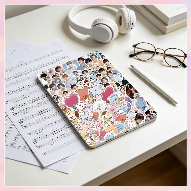 Alt view image 3 of 7 - Kpop Stickers (200 Pcs) Cute Singer PVC Sticker, Gifts for Laptop Water Bottle Skateboard Party Supplies Decorations Teens