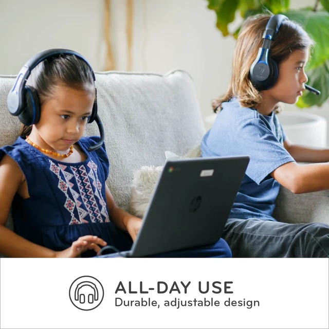 Alt view image 5 of 6 - TWT Audio Ergo TW220 Premium Over-Ear Headset - USB-A Connection 2nd Gen Built in Noise Reducing Microphone, For Classrooms, School, Students, & Teachers, Universal Device Compatibility