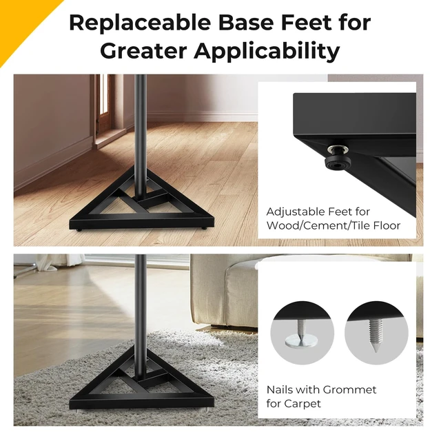 Alt view image 6 of 7 - Speaker Stands Pair, Height Adjustable Floor Speaker Stands with Cable Management, Surround Sound Speaker Stand for Bookshelf Speakers, Universal Studio Monitor Stands for Home & Office