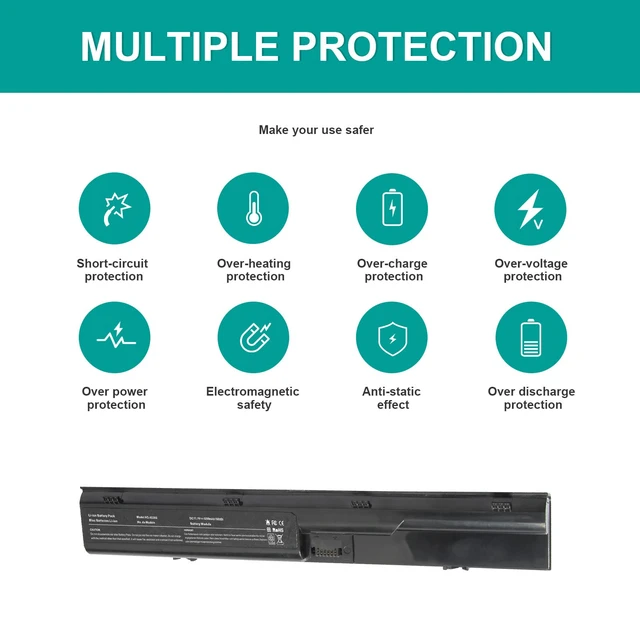 Alt view image 5 of 7 - Laptop Battery for HP ProBook 4330s 4331s 4430s 4431s 4530s 4535s 4435s 4436s 4440s 4441s 4446s 4540s 4545s 7420, 5200mAh/6-Cells