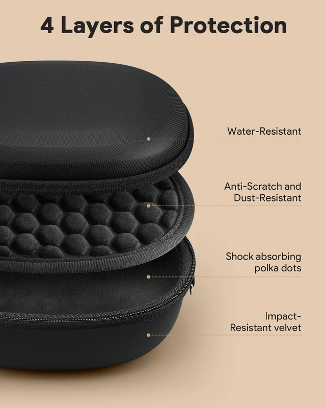 Alt view image 3 of 7 - Case for Beats Studio Pro/Solo 4/Solo 3/Studio3 On-Ear Headphones Portable Travel Hard Shell Storage Bag