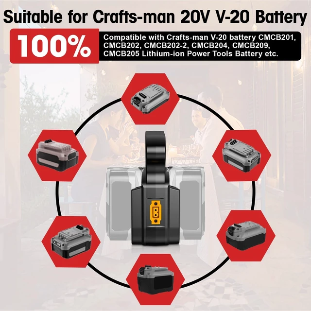Alt view image 2 of 7 - 2 in 1 for Craftsman 20V Battery Adapter, Dual Voltage 18V/20V & 36V/40V Output 14AWG 8Inch Wire with Switch Fuses Wire Terminals Power Connector for DIY RC Toys Robotics Tools