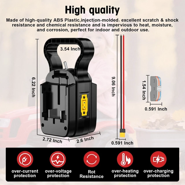 Alt view image 5 of 7 - 2 in 1 for Craftsman 20V Battery Adapter, Dual Voltage 18V/20V & 36V/40V Output 14AWG 8Inch Wire with Switch Fuses Wire Terminals Power Connector for DIY RC Toys Robotics Tools