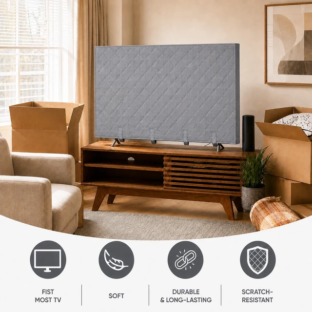 Alt view image 4 of 7 - TV Moving Cover (Grey, 65 in)