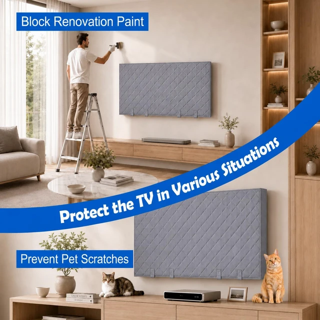Alt view image 6 of 7 - TV Moving Cover (Grey, 65 in)