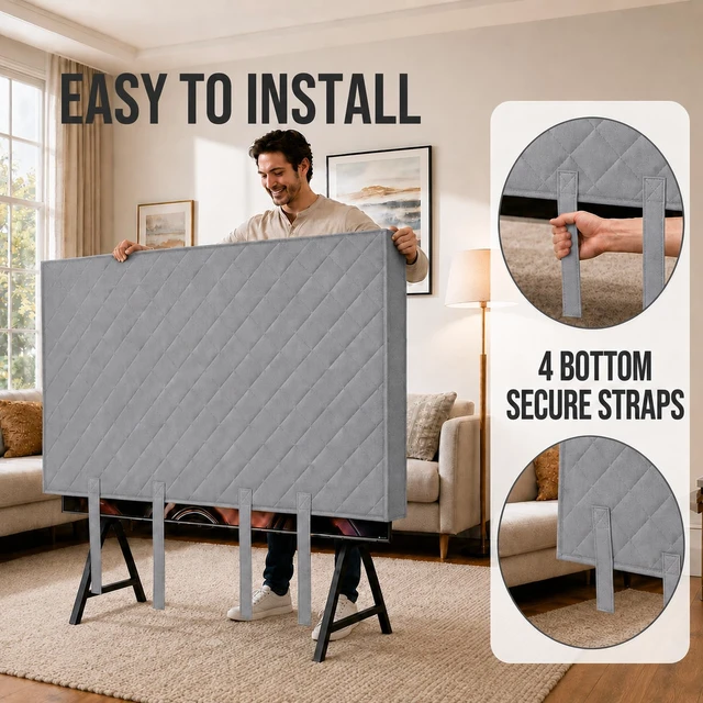Alt view image 5 of 7 - TV Moving Cover (Grey, 65 in)