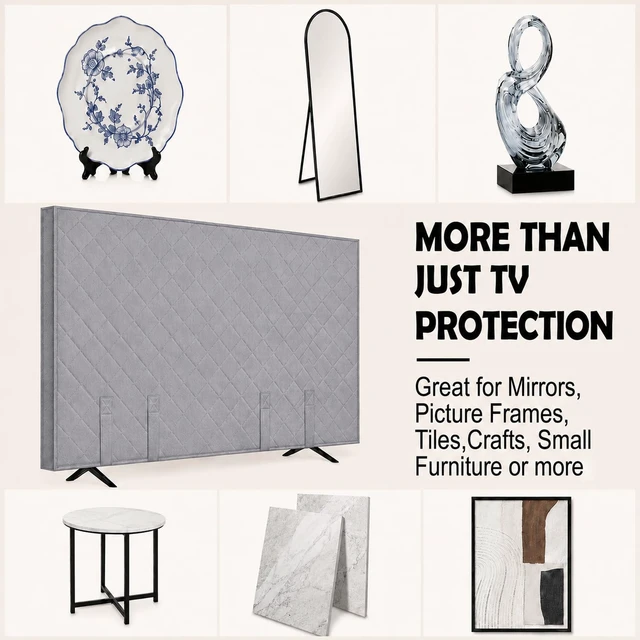 Alt view image 7 of 7 - TV Moving Cover (Grey, 65 in)