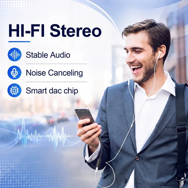 Alt view image 2 of 7 - Headphone Jack Adapter to USB C, 3.5mm Aux to USBC Audio Converter Type C Dongle Connector Compatible with Iphone 17/16/16 Pro/15/15 Pro/Pro Max/Plus, Apple Ipad Samsung Galaxy S25/S24/S23/S22