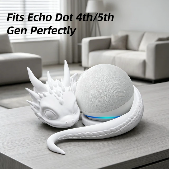 Alt view image 2 of 7 - Dragon Speaker Stand for Echo Dot, 3D Printed Fantasy Holder for Alexa Cute Dragon Speaker Stand for Echo Dot 3rd, 4th & 5th Gen, Alexa Desk Holder for Gaming, Office & Fantasy Home Decor