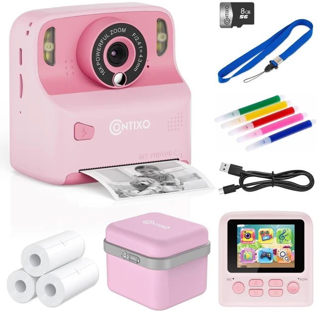 Main image of KC2A Kids Instant Print Camera with 2.4 Screen, 12MP Photo, 1080P Video, 3 Print Rolls, MP3 Player, Type-C Charging Fun Digital Camera Gift for Girls & Boys Ages 412 Pink