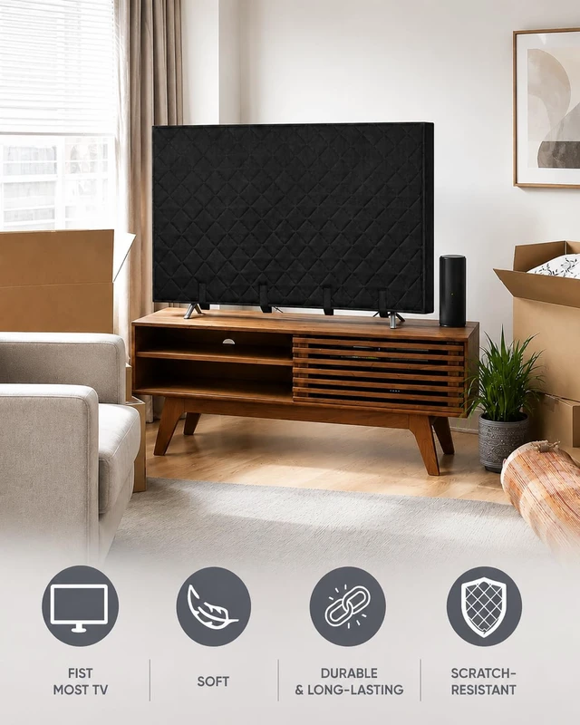 Alt view image 4 of 7 - TV Cover for Moving (Black, 65 in)