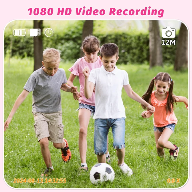 Alt view image 3 of 7 - KC2A Kids Instant Print Camera with 2.4 Screen, 12MP Photo, 1080P Video, 3 Print Rolls, MP3 Player, Type-C Charging Fun Digital Camera Gift for Girls & Boys Ages 412 Pink