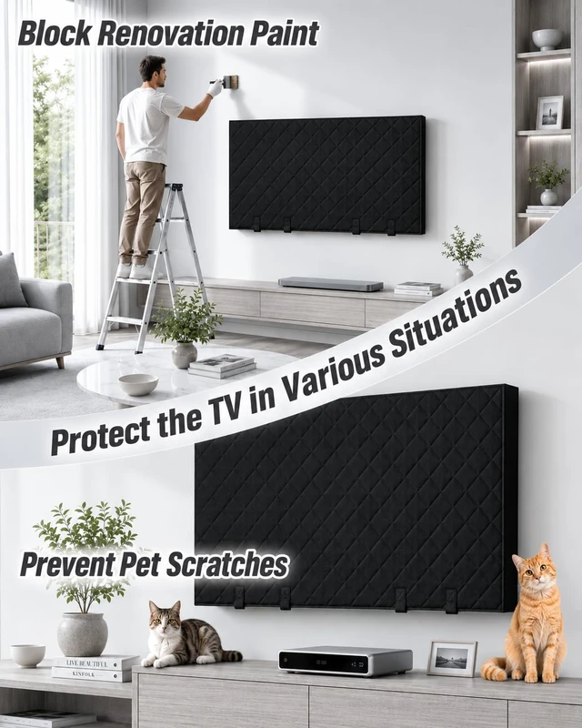Alt view image 6 of 7 - TV Cover for Moving (Black, 65 in)