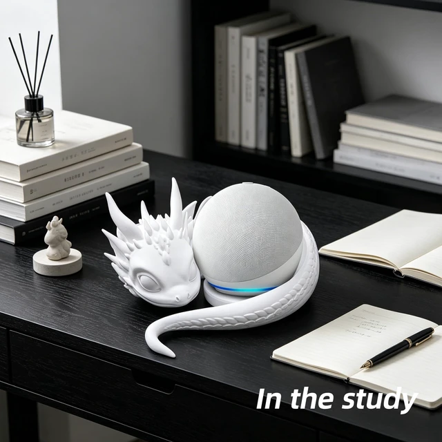 Alt view image 6 of 7 - Dragon Speaker Stand for Echo Dot, 3D Printed Fantasy Holder for Alexa Cute Dragon Speaker Stand for Echo Dot 3rd, 4th & 5th Gen, Alexa Desk Holder for Gaming, Office & Fantasy Home Decor