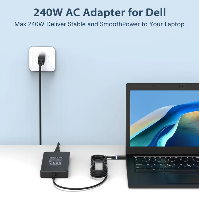 Alt view image 2 of 6 - 240W 180W Laptop Charger Compatible with Dell Alienware/Precision for Dell G16 G15 G7 Alienware M15 17 15 M17 X51 Precision M6800 M6500 M6600 M6700 AC Adapter Power Supply Cord