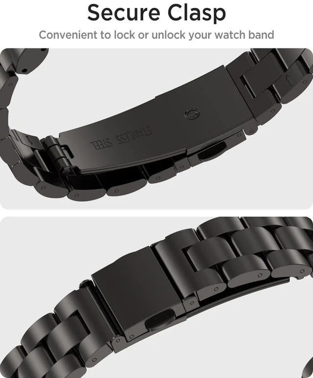Alt view image 5 of 7 - Metal Band for Google Fitbit Air Band, Rugged Stainless Steel Replacement Strap Elegant Luxury Business Classy Adjustable Wristband Bracelet for Fitbit Air for Men Women