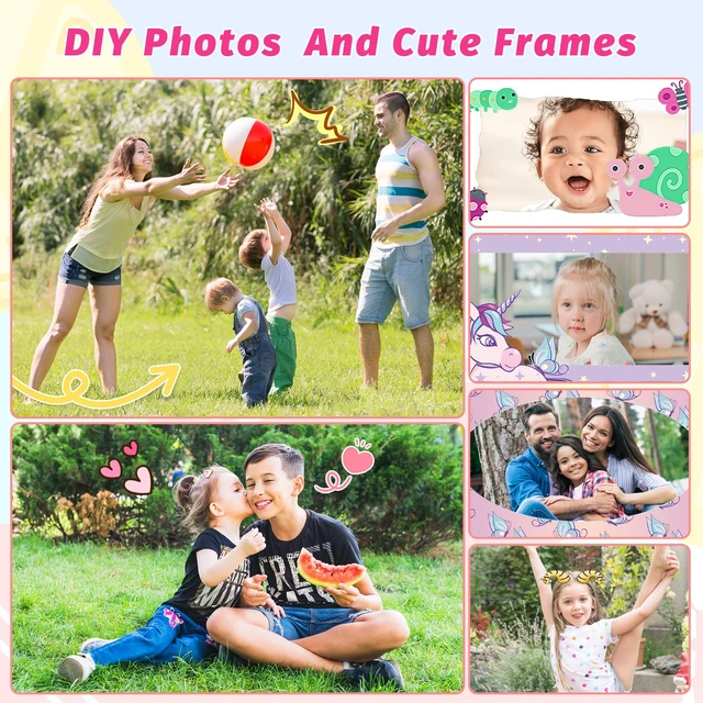 Alt view image 5 of 7 - KC2A Kids Instant Print Camera with 2.4 Screen, 12MP Photo, 1080P Video, 3 Print Rolls, MP3 Player, Type-C Charging Fun Digital Camera Gift for Girls & Boys Ages 412 Pink