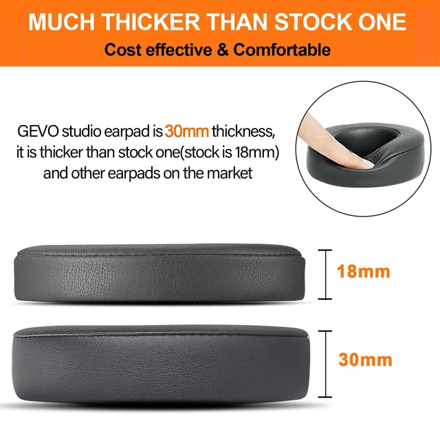 Alt view image 3 of 7 - GVOEARS Replacement Ear Pads for Beats Studio 3, Ear Cushions for Studio 2 & 3 Wired Wireless Headphone Not Fit for Beats Solo On-Ear, Stronger Adhesive Tape Thicker Memory Foam(Titanium Grey)