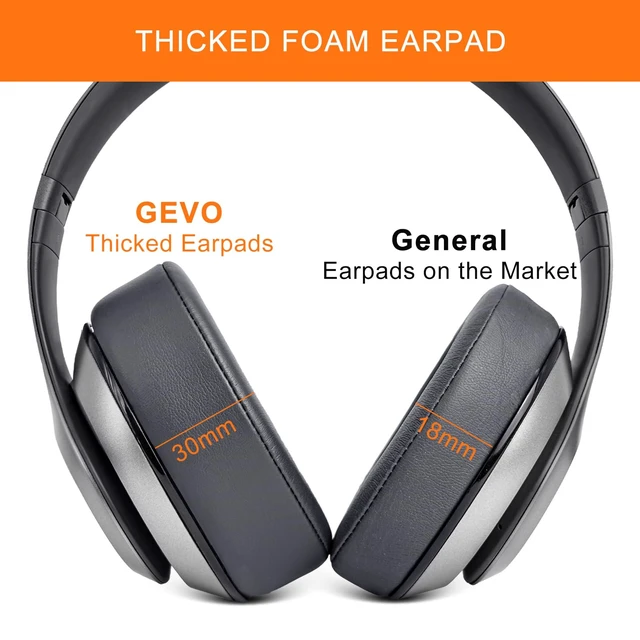 Alt view image 5 of 7 - GVOEARS Replacement Ear Pads for Beats Studio 3, Ear Cushions for Studio 2 & 3 Wired Wireless Headphone Not Fit for Beats Solo On-Ear, Stronger Adhesive Tape Thicker Memory Foam(Titanium Grey)