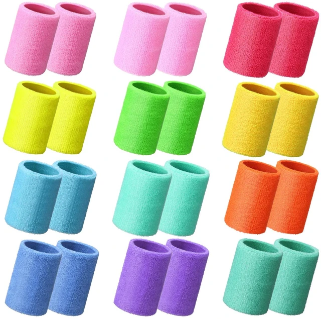 Main image of 4 Inch Wrist Sweat Bands for Men Women Absorbent Tennis Soccer Wristbands Cotton Terry Cloth Sports Wrist Sweatbands for Tennis Basketball Football Running Gym