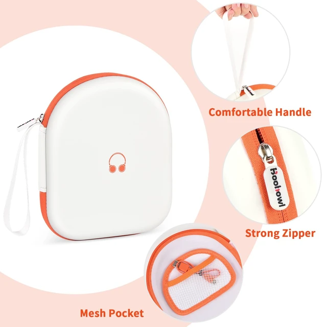 Alt view image 4 of 7 - Headphone Case for JBL Tune 510BT/520BT and Sony WH-CH520-White Also Compatible with JBL Tune 500/660 and Live 460NC/670NC; PU Shell and Velvet Lining Cushion Gear, Case Only