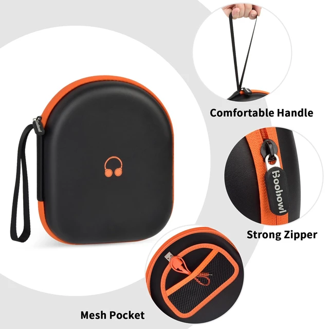 Alt view image 4 of 7 - Headphone Case for JBL Tune 510BT/520BT and Sony WH-CH520-Black Also Compatible with JBL Tune 500/660 and Live 460NC/670NC; PU Shell and Velvet Lining Cushion Gear, Case Only