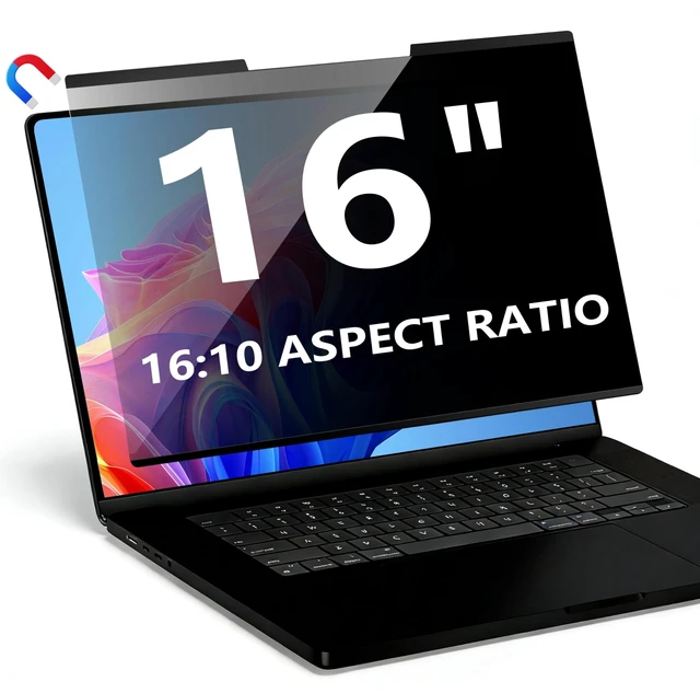 Main image of Magnetic 16 Inch 16:10 Laptop Privacy Screen Filter Removable Laptop Privacy Filter Shield and Anti Glare Protector, Compatible with HP Dell Acer Asus Samsung Lenovo ThinkPad