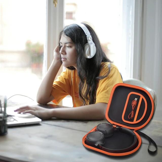 Alt view image 7 of 7 - Headphone Case for JBL Tune 510BT/520BT and Sony WH-CH520-Black Also Compatible with JBL Tune 500/660 and Live 460NC/670NC; PU Shell and Velvet Lining Cushion Gear, Case Only