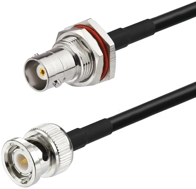 Alt view image 2 of 7 - BNC Cable 50 ohm RG58 BNC Male to Female Coax Cable 2FT 2-Pack Low Loss Antenna Extension Cable for CB Radio, VHF Ham Radio, Wireless Microphone, CCTV, Amateur Radio