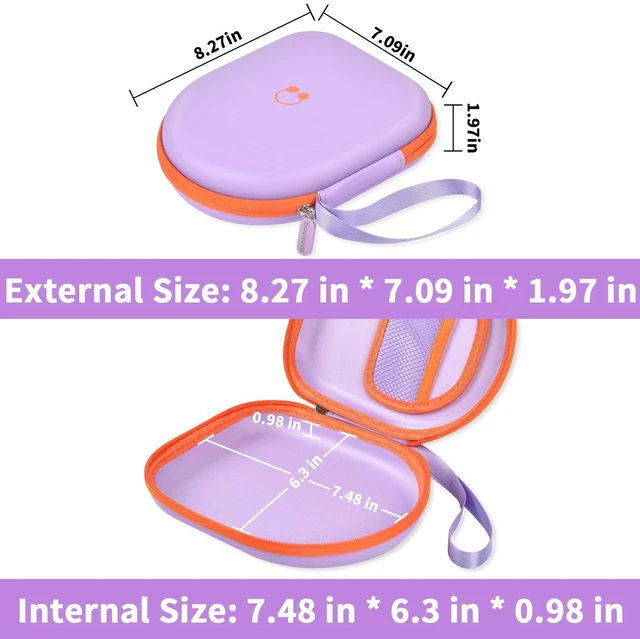 Alt view image 3 of 7 - Headphone Case for JBL Tune 510BT/520BT and Sony WH-CH520-Purple Also Compatible with JBL Tune 500/660 and Live 460NC/670NC; PU Shell and Velvet Lining Cushion Gear, Case Only
