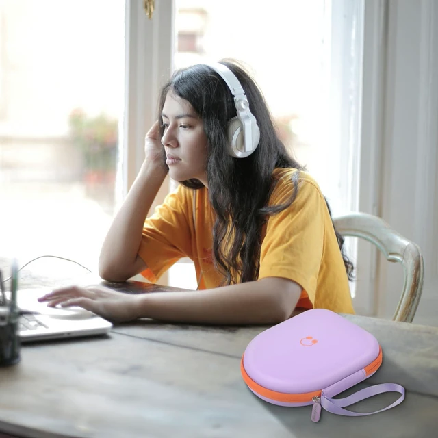 Alt view image 7 of 7 - Headphone Case for JBL Tune 510BT/520BT and Sony WH-CH520-Purple Also Compatible with JBL Tune 500/660 and Live 460NC/670NC; PU Shell and Velvet Lining Cushion Gear, Case Only