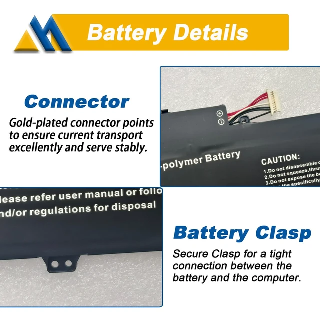 Alt view image 4 of 7 - 5376275P Laptop Battery Compatible with Gateway GWTN141-10BK GWTN141-4 GWTN156-5BL Gwtn141-4bl UTL-509068-3S NV-509067-3S Series UTL-509068-3S NV-509067-3S 11.4V 51.3Wh