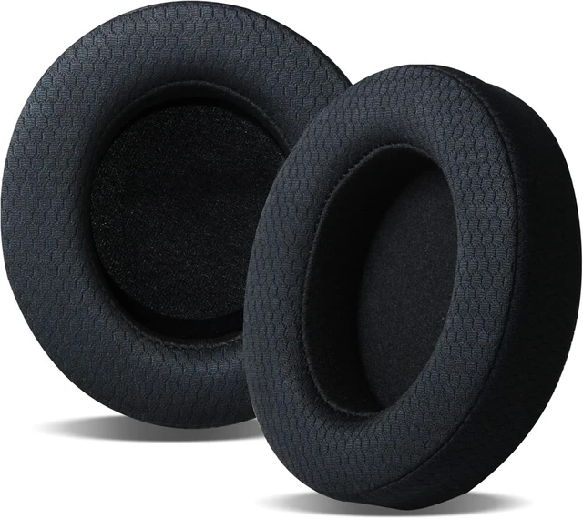Main image of GVOEARS Mesh Fabric Replacement Ear Pads Cushions for Razer Kraken Pro V2 & Razer Kraken 7.1 V2 Headphones, Ear Cups Earmuffs Made of Premium Breathable Fabric & Memory Foam, Easy Installation - Black
