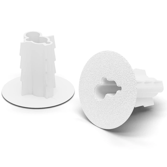 Main image of Double Feed-Through Bushing for RG6 Coaxial Cable Indoor/Outdoor Cable Passthrough/Cover for Walls, Cabinets - Dual Feed-Thru Grommet Replaces Coax Wallplate - White, 100 PCS