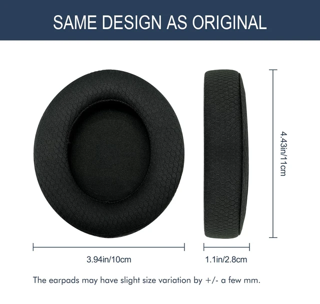 Alt view image 6 of 7 - GVOEARS Mesh Fabric Replacement Ear Pads Cushions for Razer Kraken Pro V2 & Razer Kraken 7.1 V2 Headphones, Ear Cups Earmuffs Made of Premium Breathable Fabric & Memory Foam, Easy Installation - Black