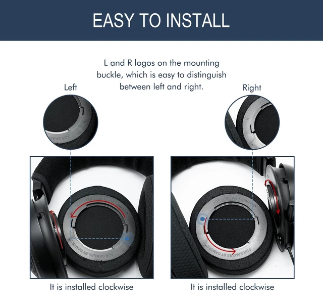 Alt view image 7 of 7 - GVOEARS Mesh Fabric Replacement Ear Pads Cushions for Razer Kraken Pro V2 & Razer Kraken 7.1 V2 Headphones, Ear Cups Earmuffs Made of Premium Breathable Fabric & Memory Foam, Easy Installation - Black