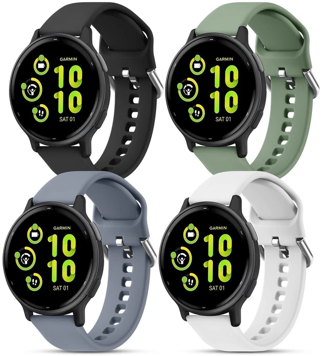 Main image of 4 Pack Bands for Garmin Vivoactive 6/Vivoactive 5/ Vivoactive 3 Watch Band, Soft Silicone Replacement Wristband for Garmin Vivoactive 6/5/3